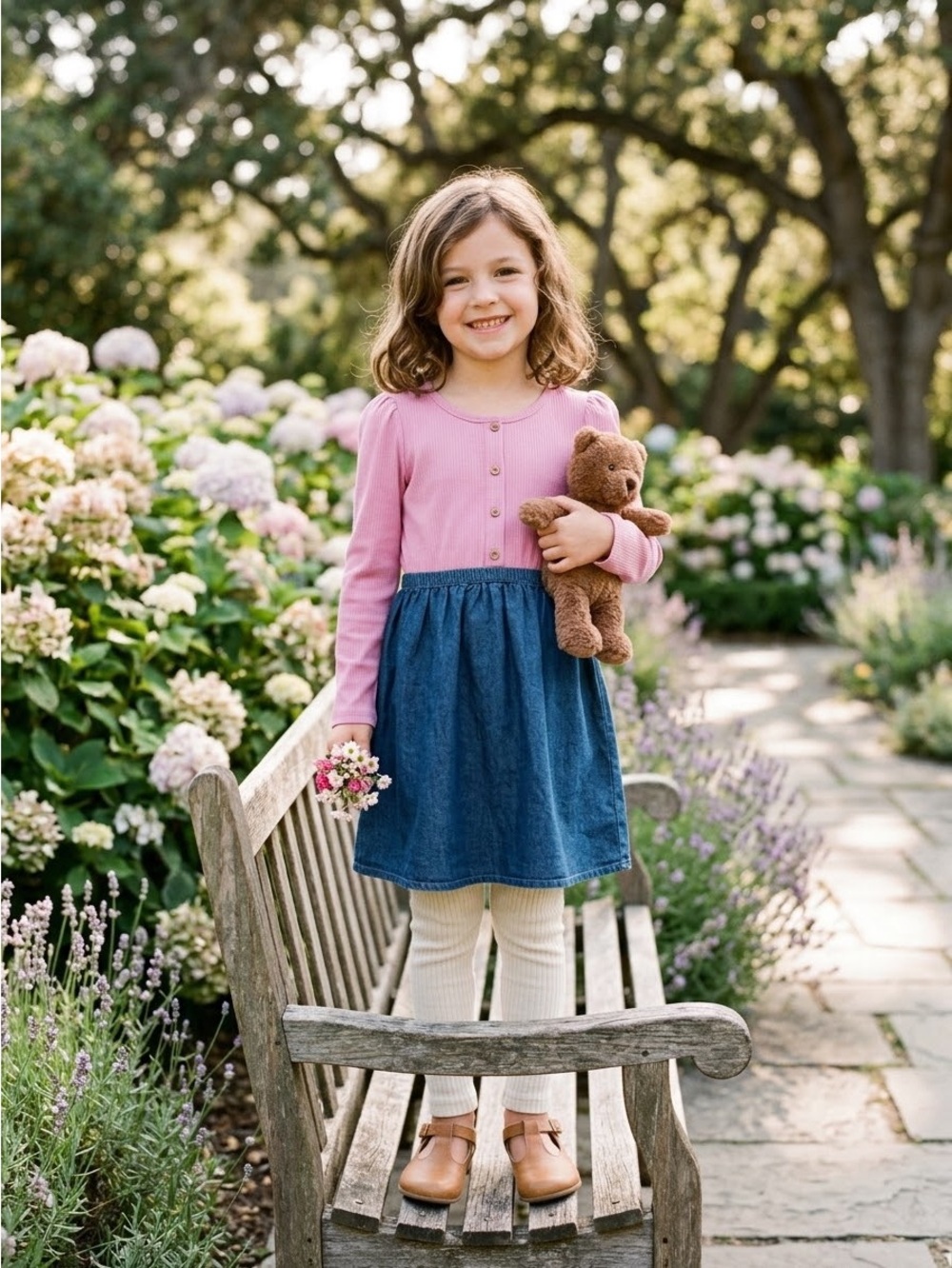 Nanette Lepore Pink Top with Blue Denim Skirt Dress 6